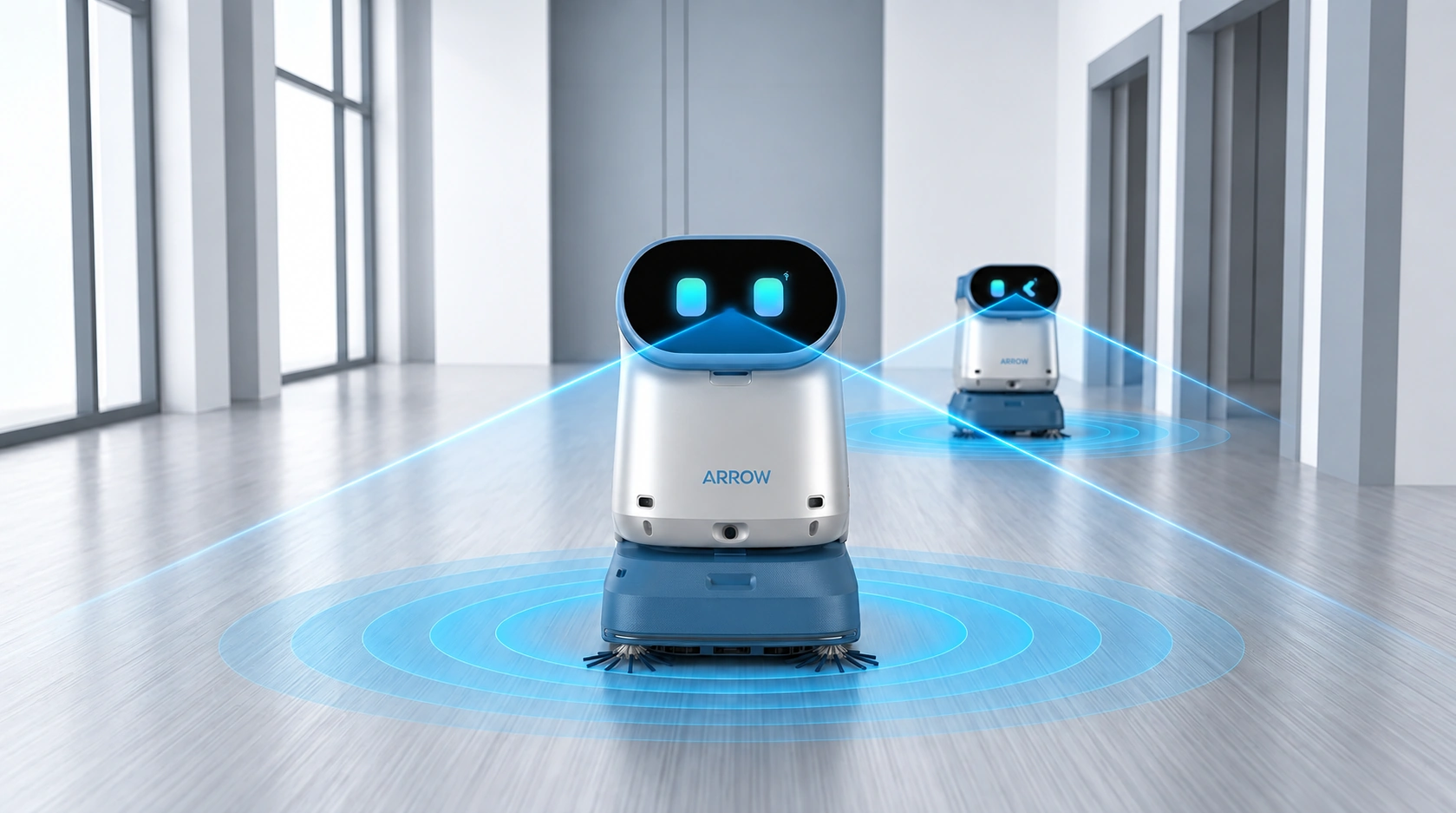 Dos robots de limpieza Arrow con percepción del entorno